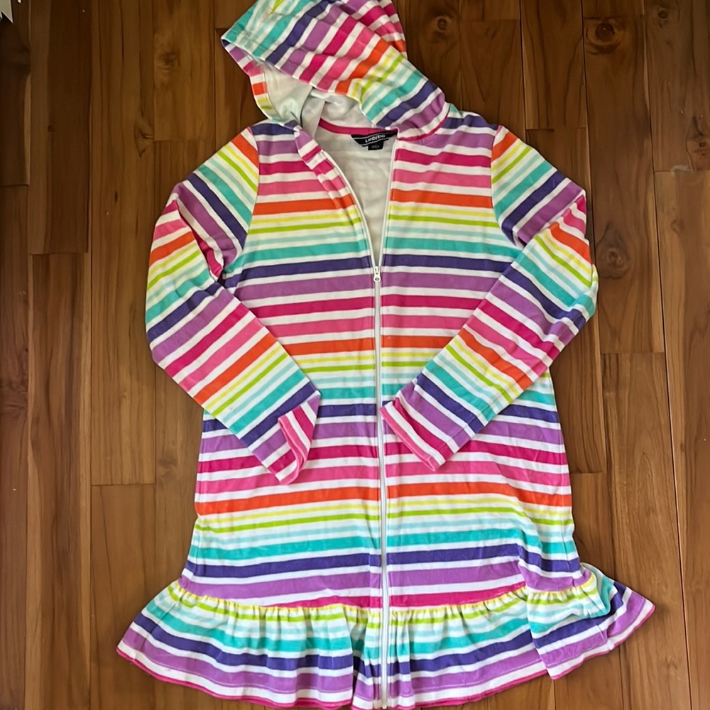 Lands’ End swim cover up, girls